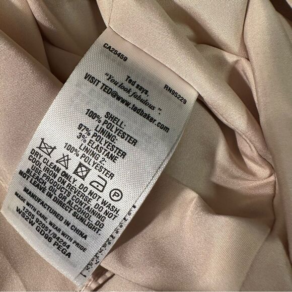 Ted Baker floral one shoulder chiffon pleated maxi Dress size 3 / large - Picture 8 of 9